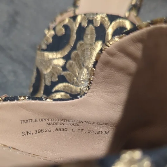 Tory Burch Women's Black and Gold Embroidered mule loafers - Picture 6 of 10